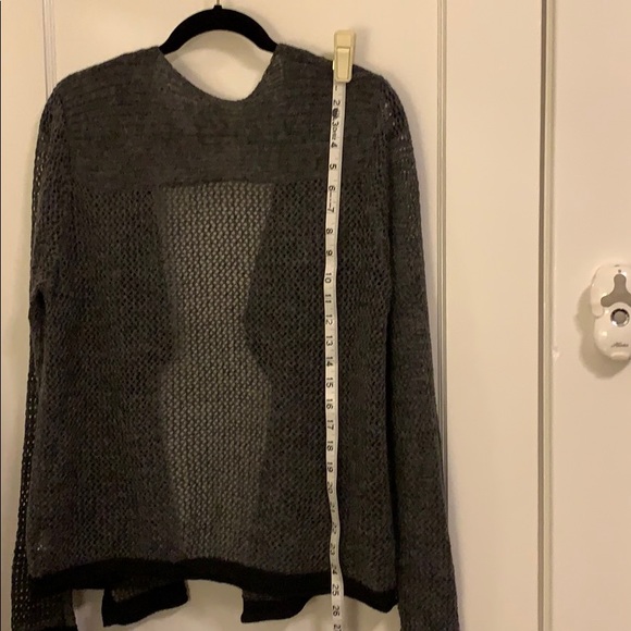 Gray DKNY Open Weave Waterfall Cardigan Large - Picture 9 of 12